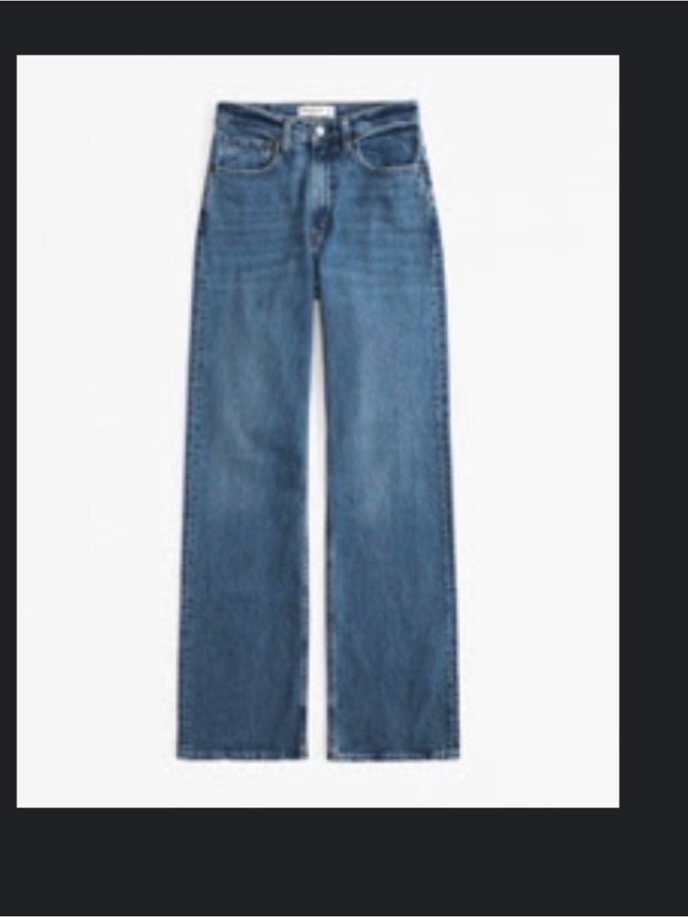Abercrombie & Fitch high rise 90s relaxed Jean - dark with distressed hem US27
